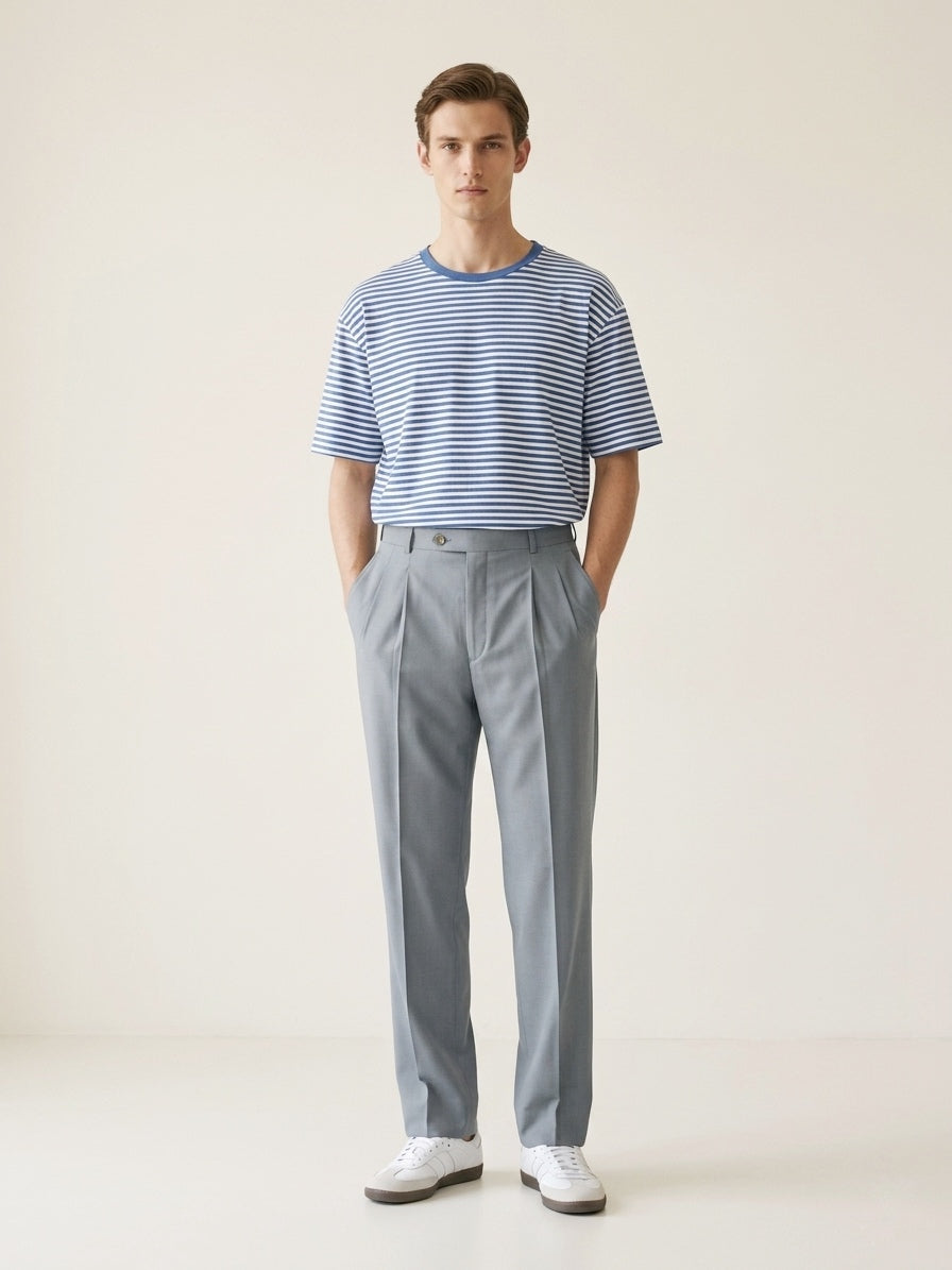Ice Gray Pleated