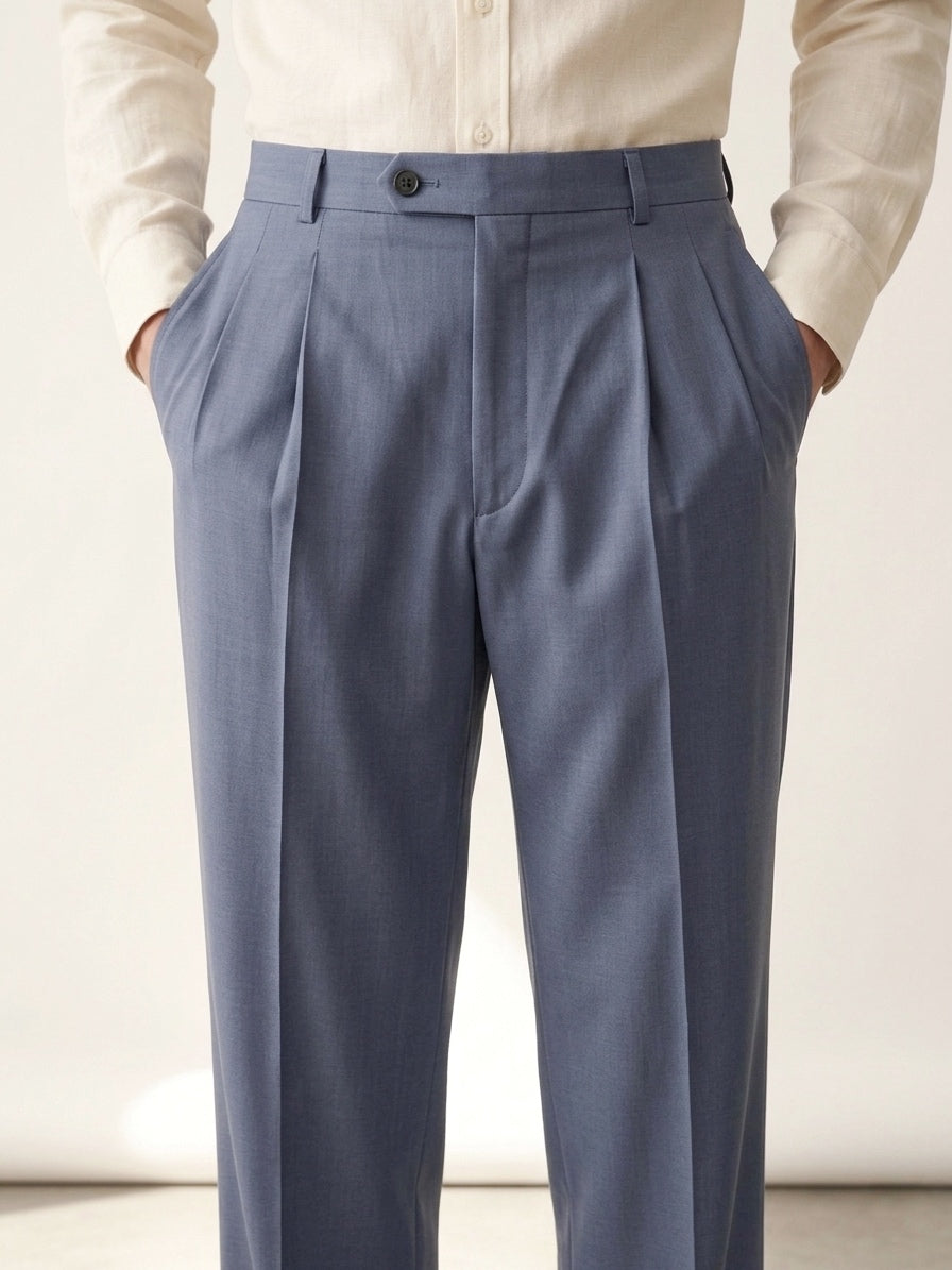 Dusty Blue Pleated