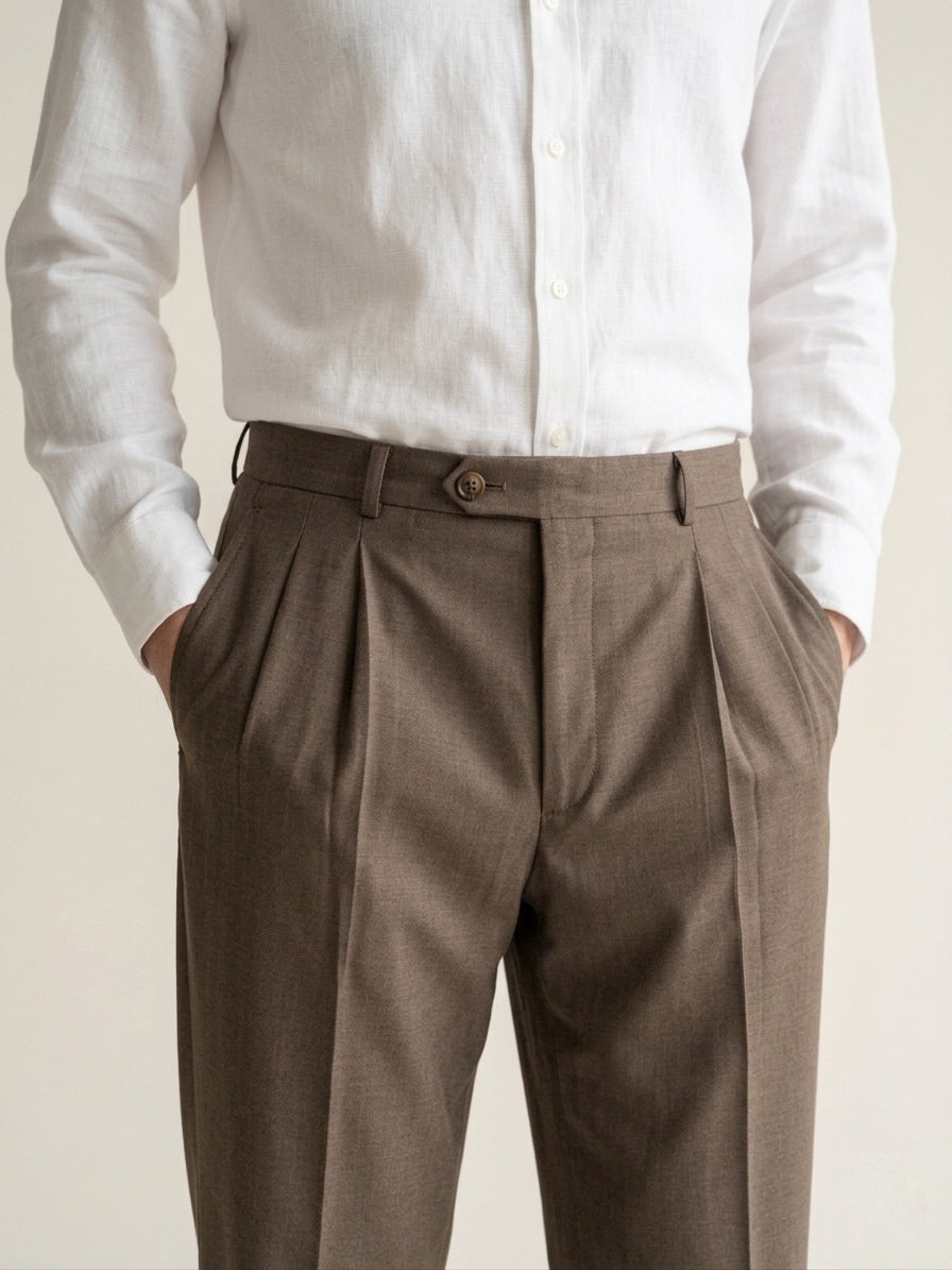 Mocha Brown Pleated