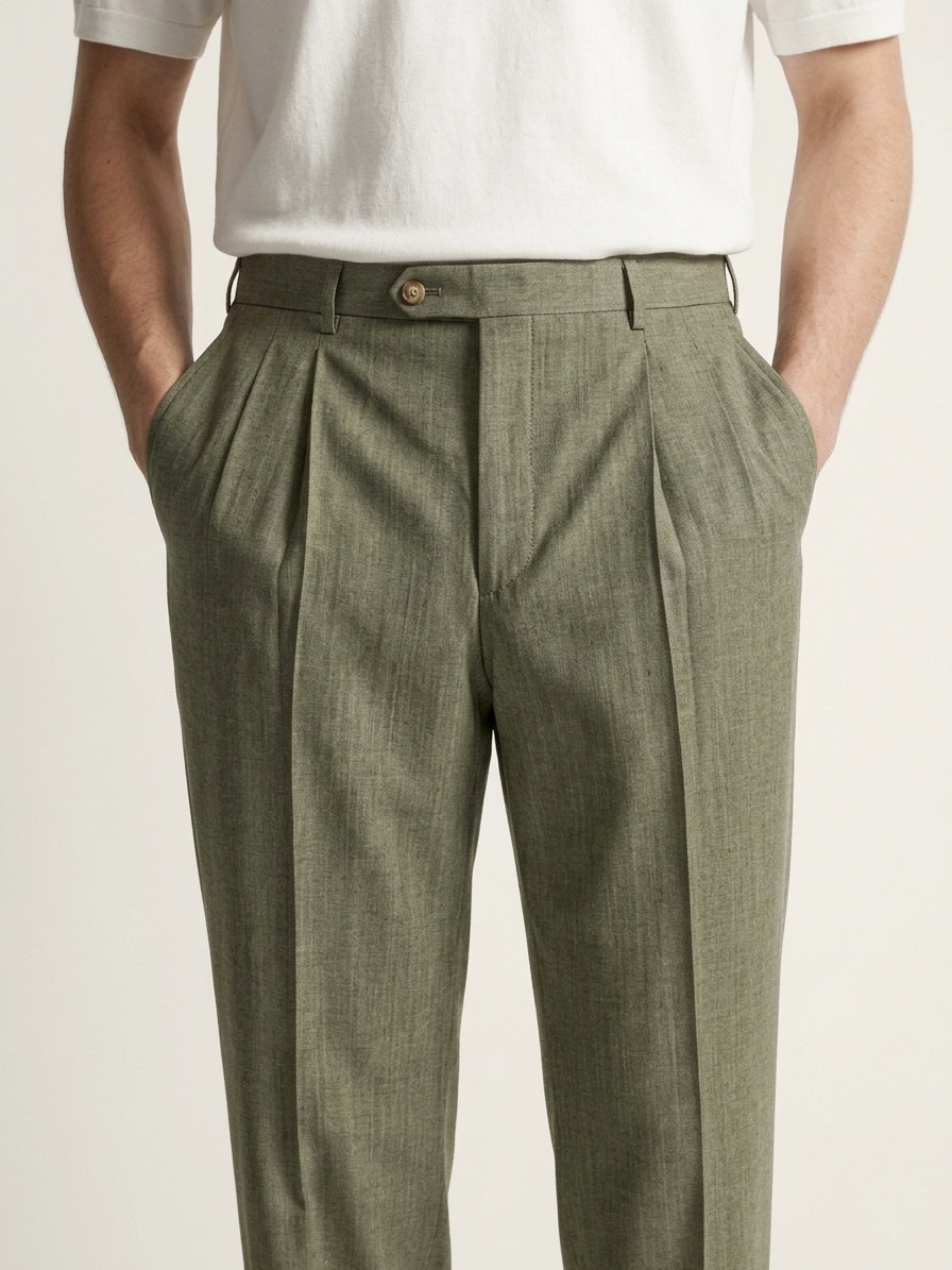 Olive Green Pleated