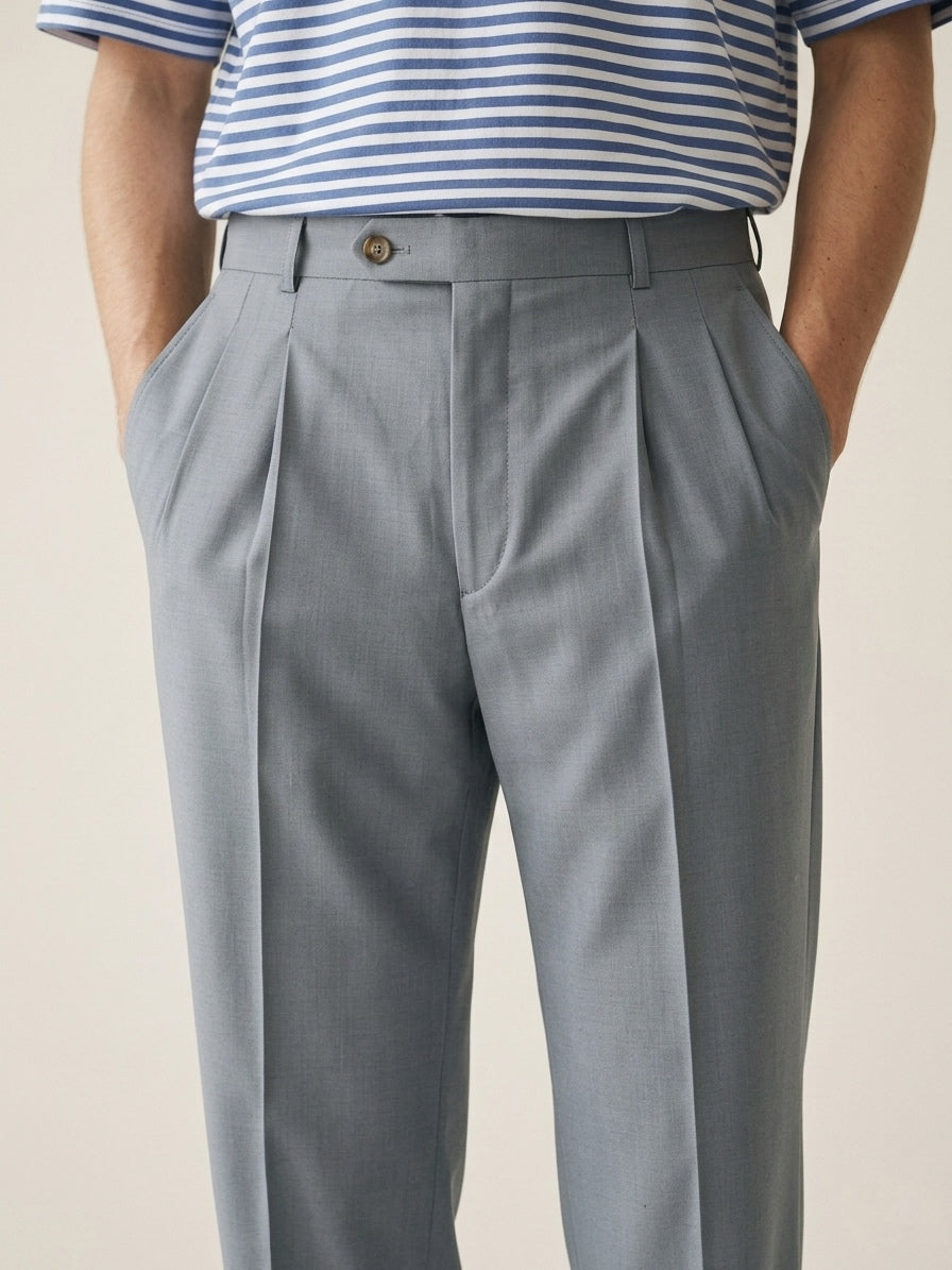 Ice Gray Pleated