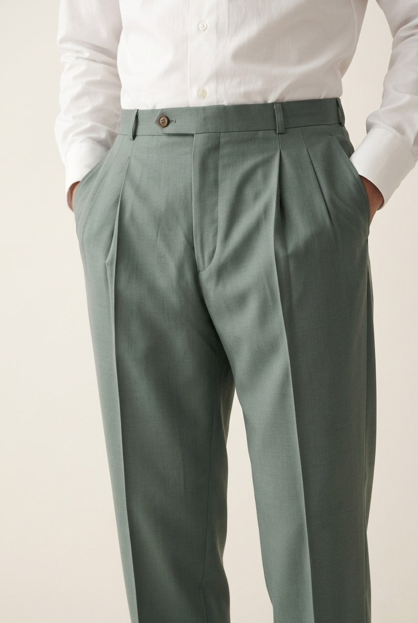 Muted Green Pleated