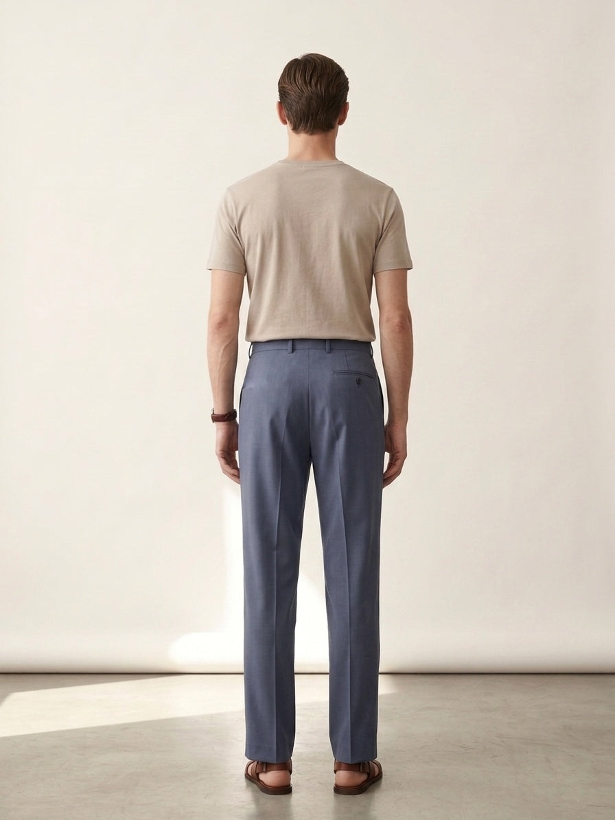 Dusty Blue Pleated