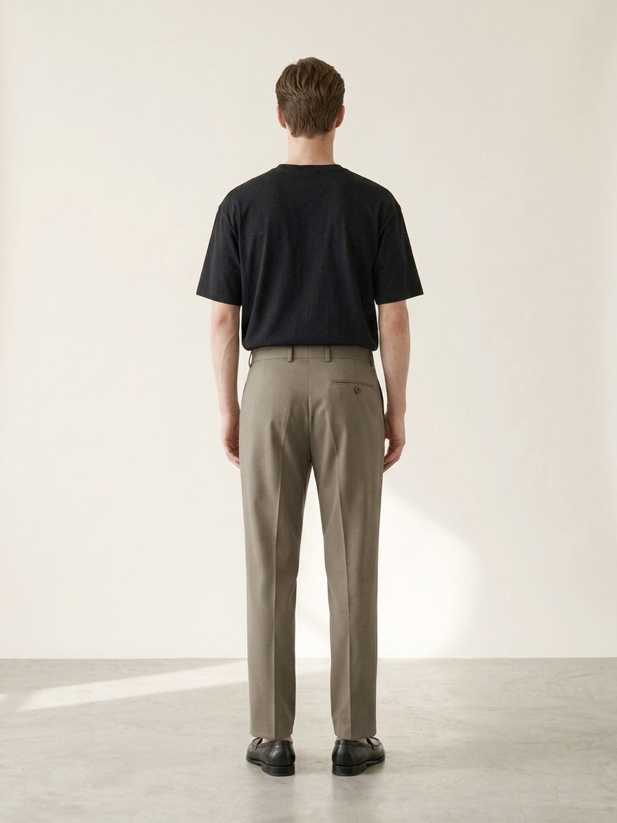 Dark Khaki Pleated