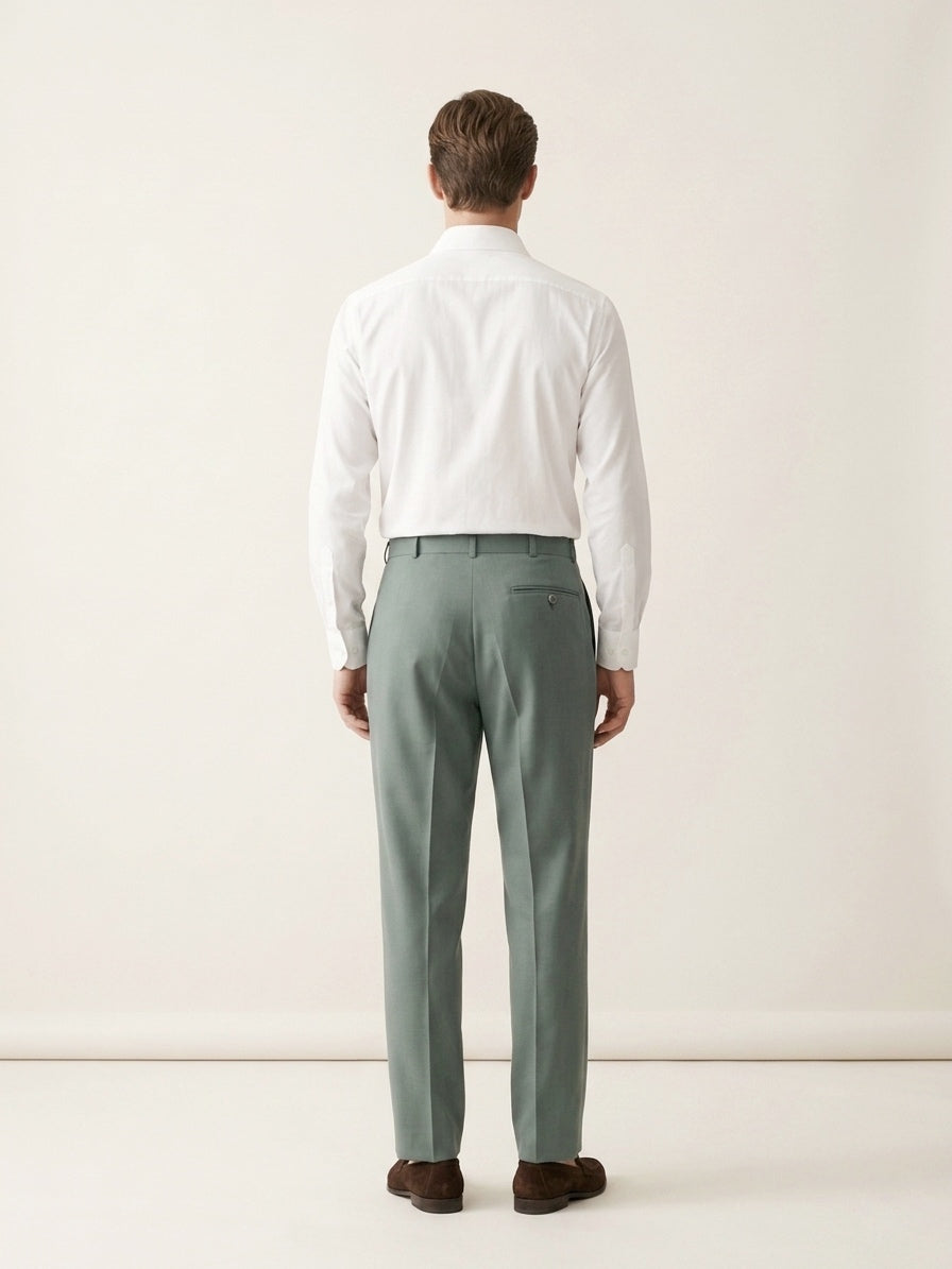 Muted Green Pleated