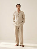 Cream Linen Overshirt