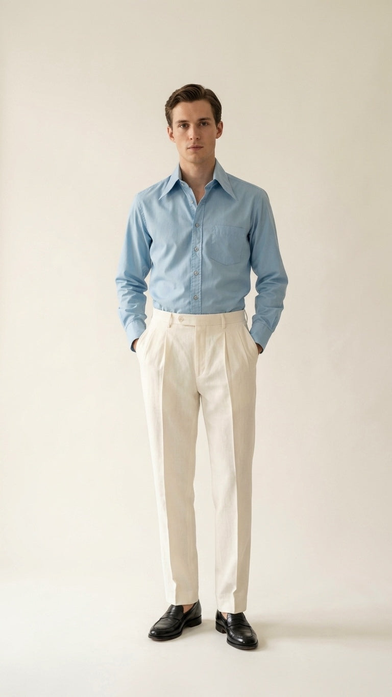 Sky Blue 70's Shirt
