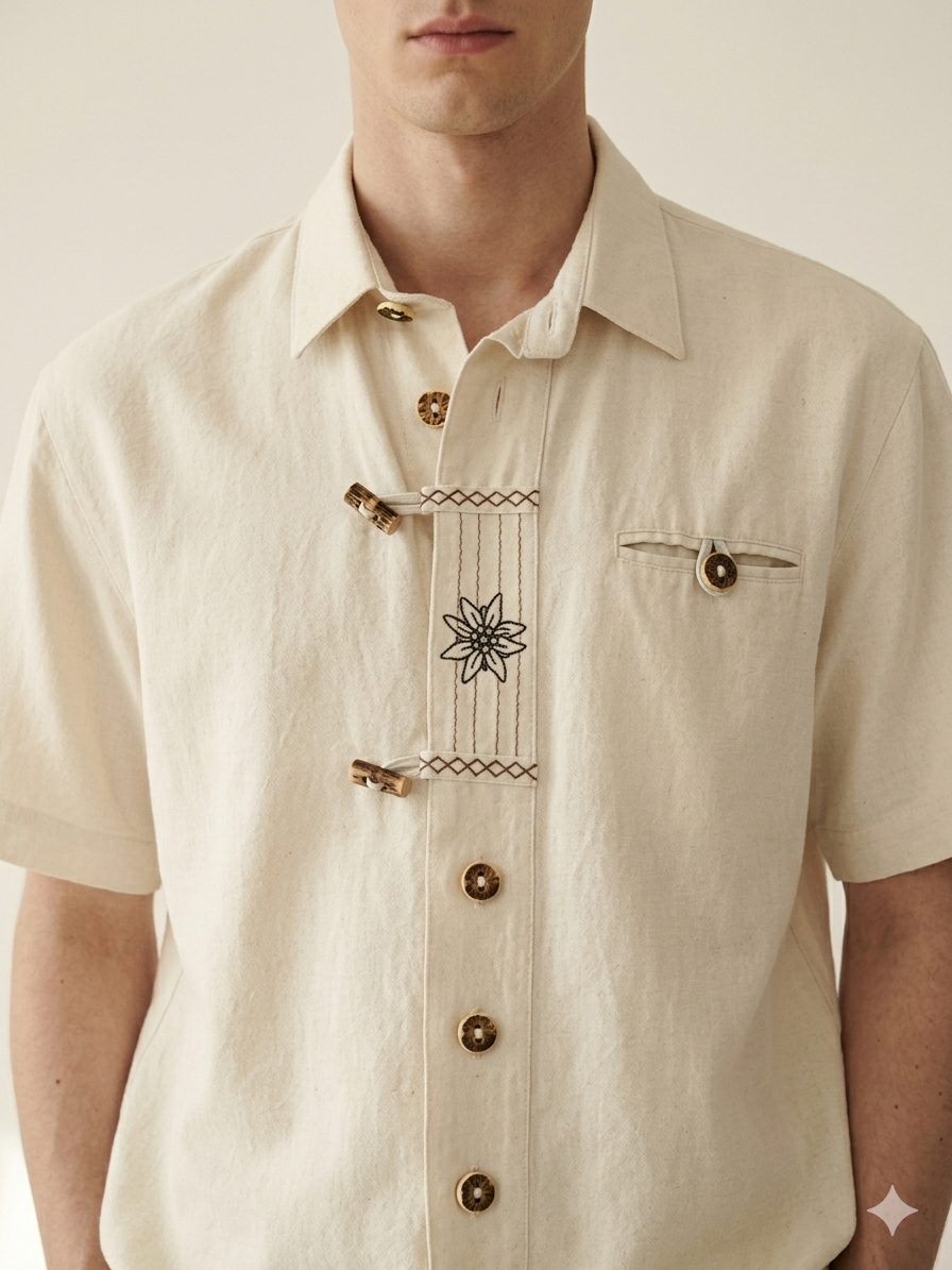 Cream Linen Overshirt