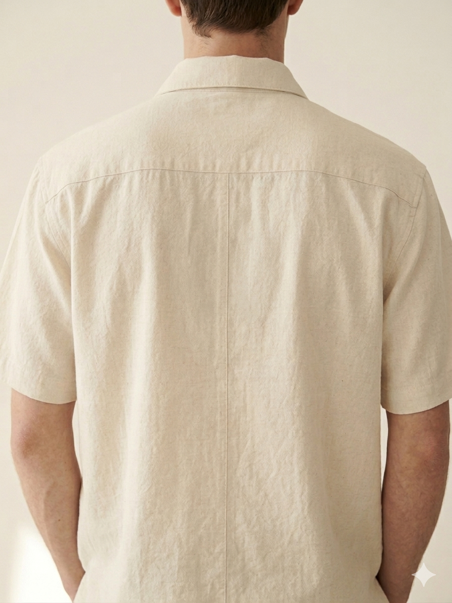 Cream Linen Overshirt