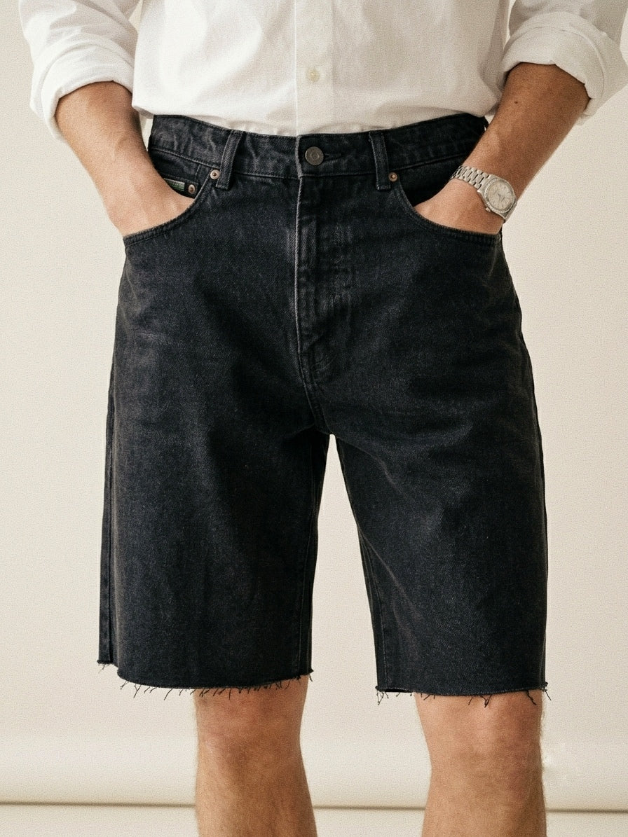 Black Denim Shorts