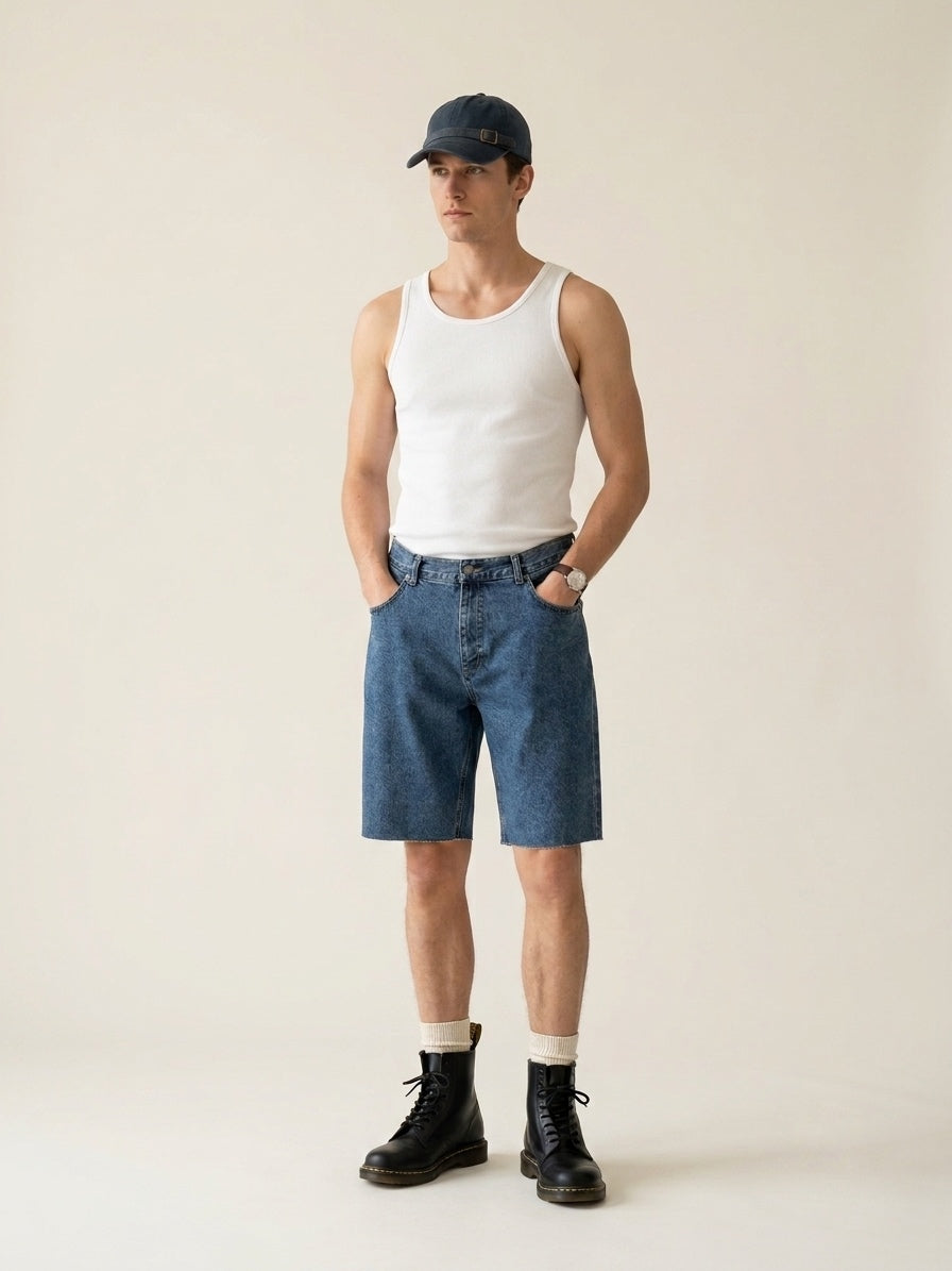 Blue Washed Shorts