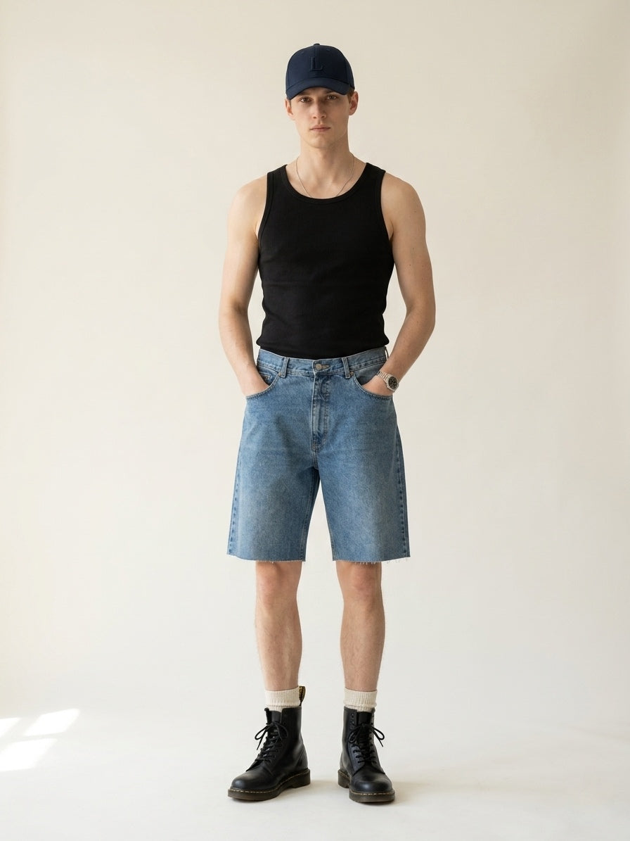 Blue Washed Shorts