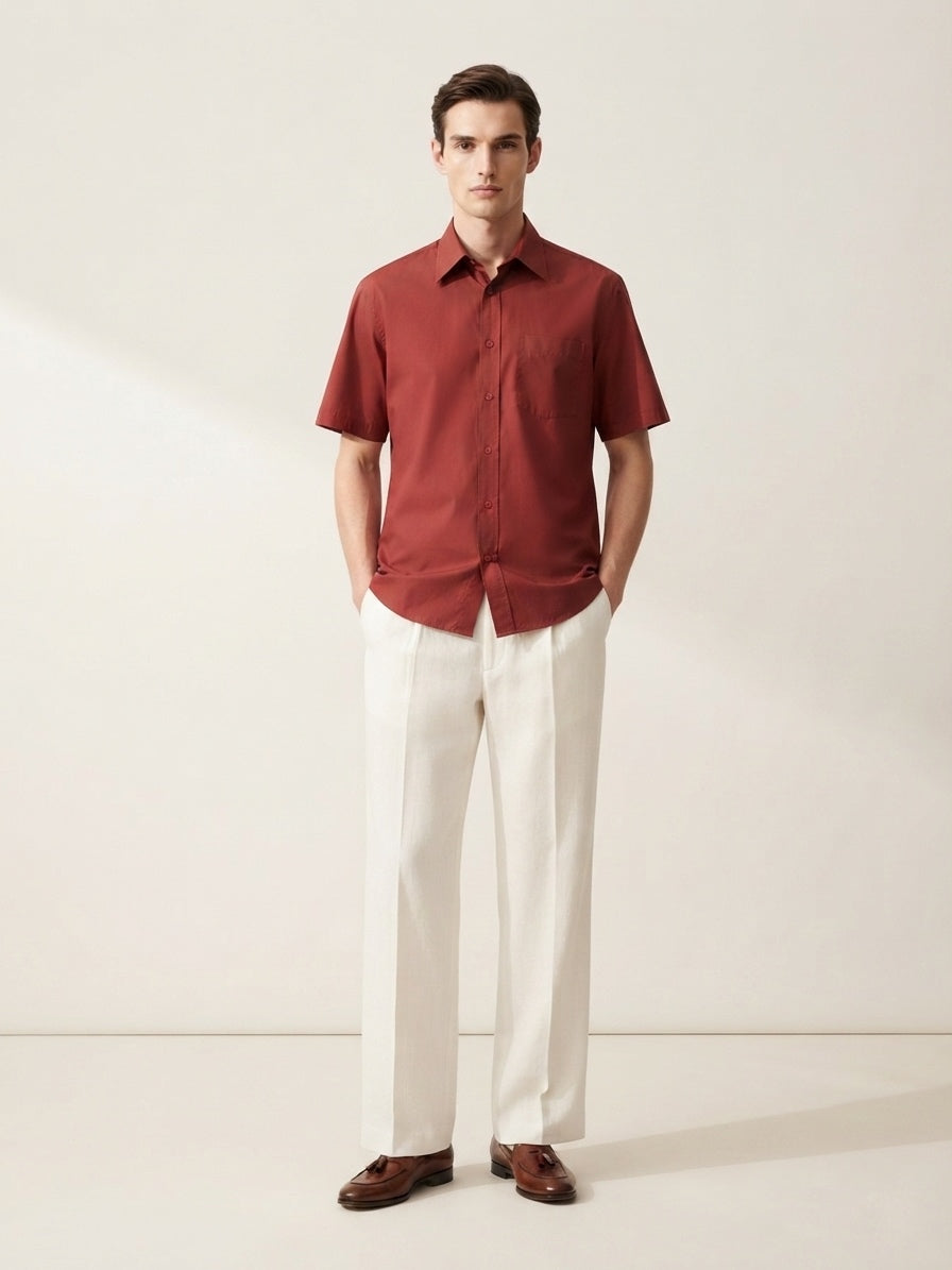 Dark Red Short Sleeve