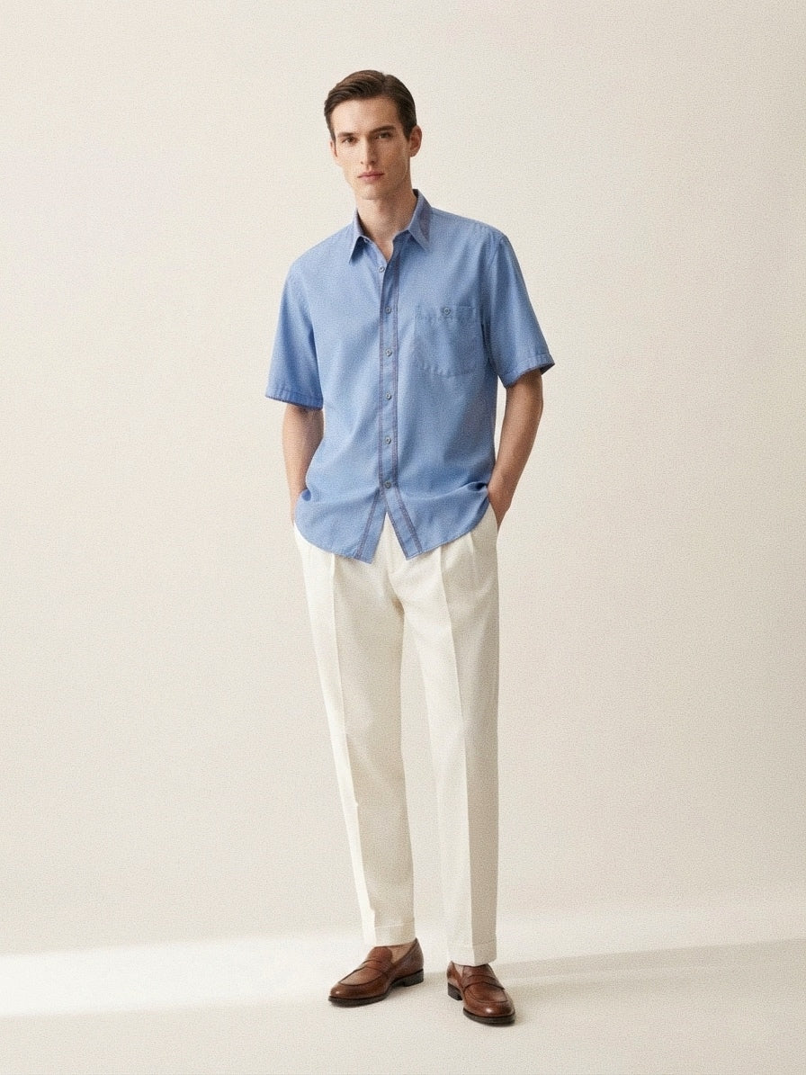 Dusty Blue Short Sleeve