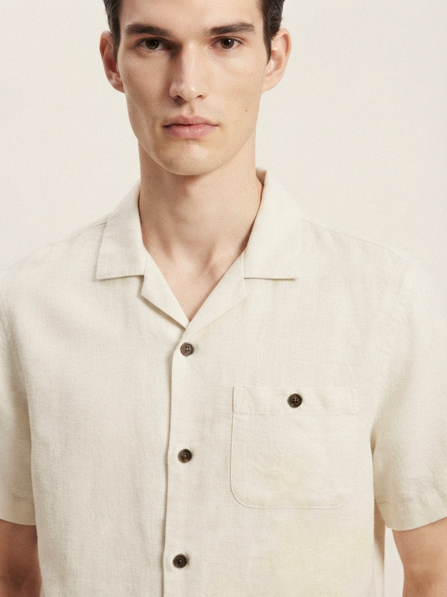 Cream Linen Short Sleeve