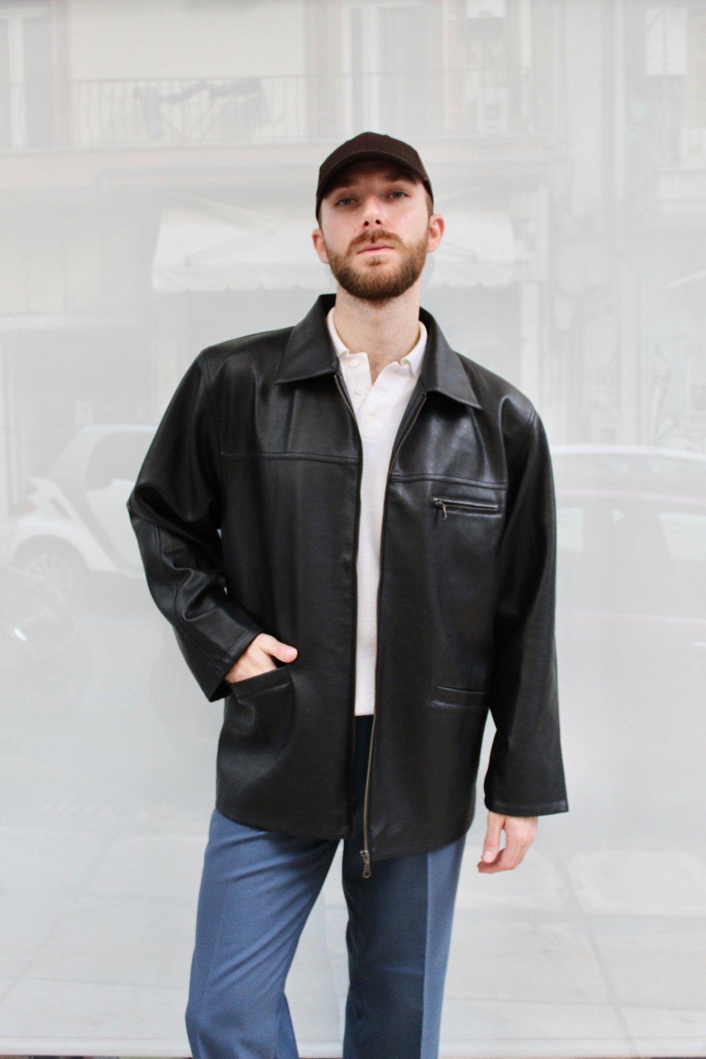 Leather Jacket Boxy Fit