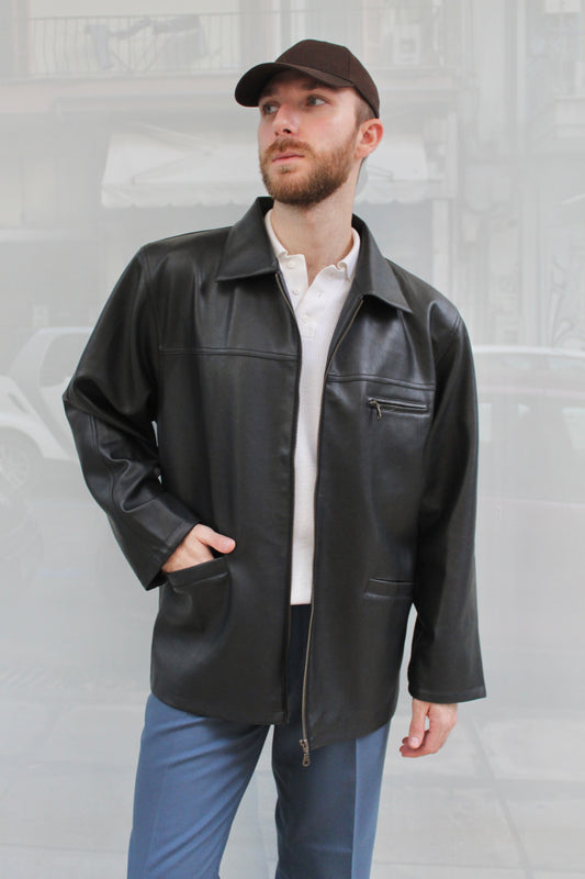 Leather Jacket Boxy Fit