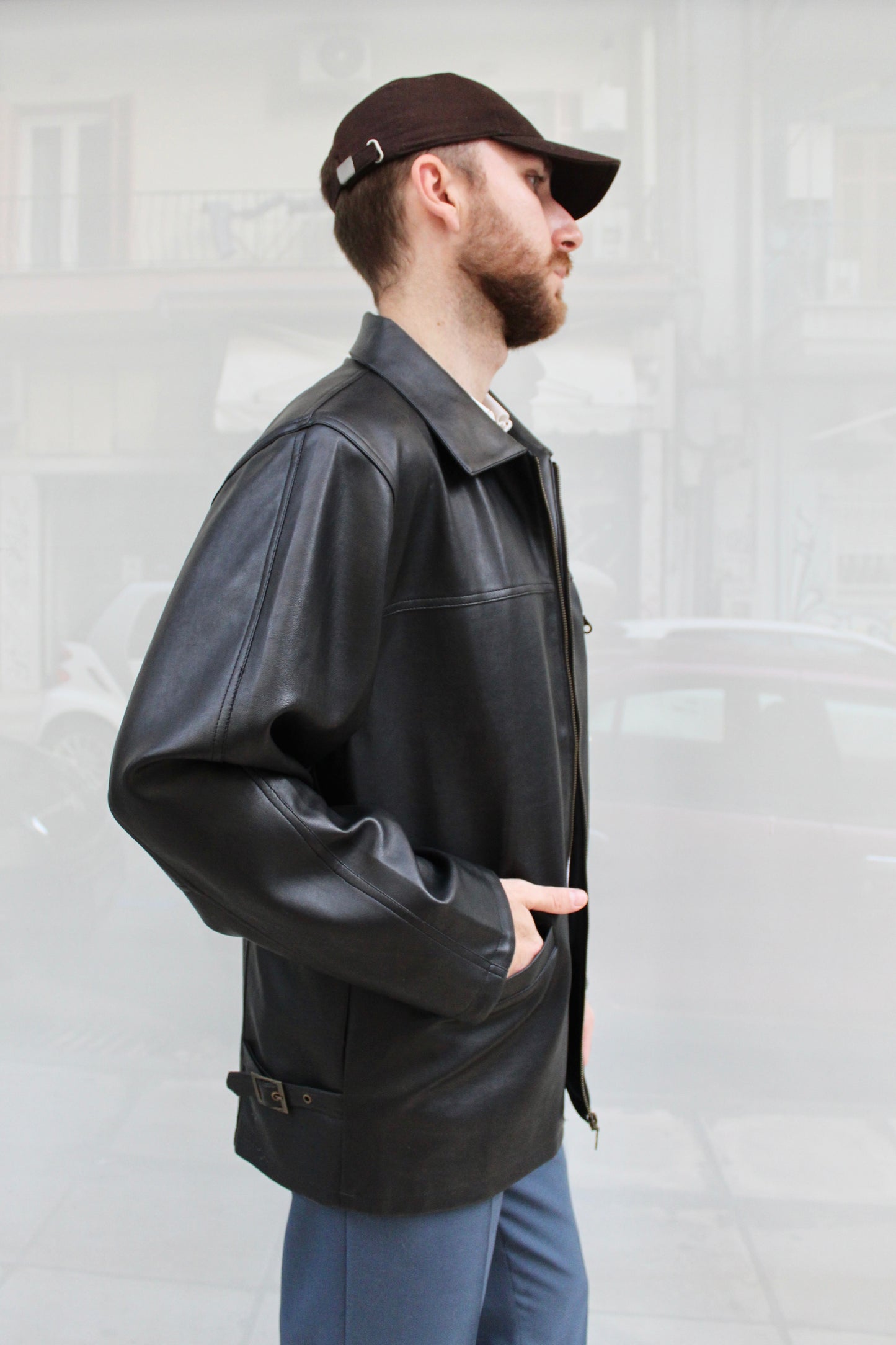 Leather Jacket Boxy Fit