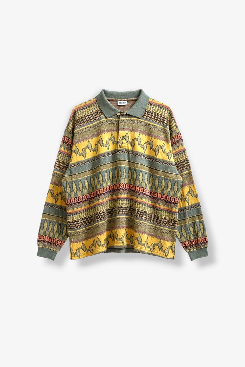 Graphic Boho Polo Shirt