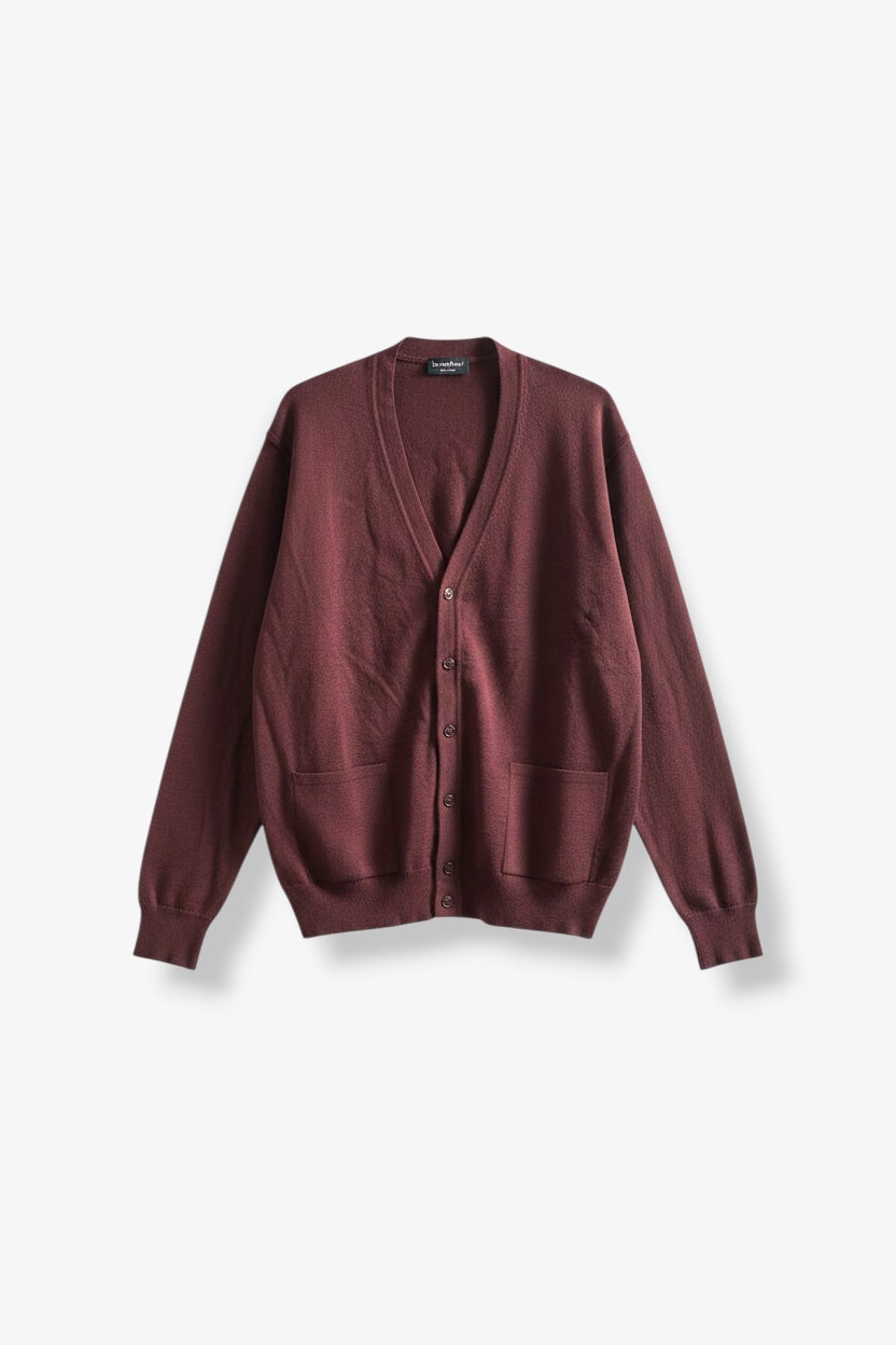 Burgundy Knitted Cardigan