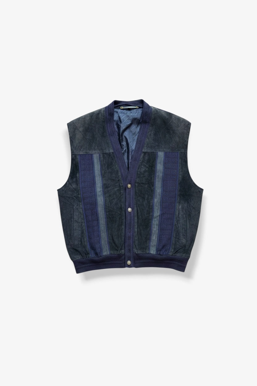 Suede Leather Vest Cardigan