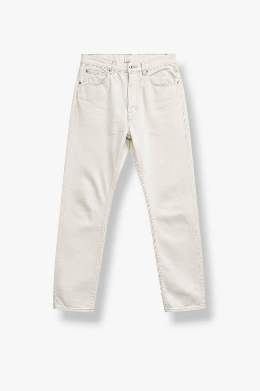 Straight Fit Off White Jeans