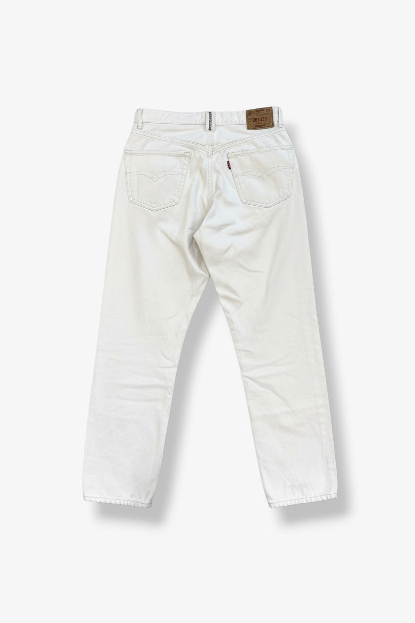 Straight Fit Off White Jeans
