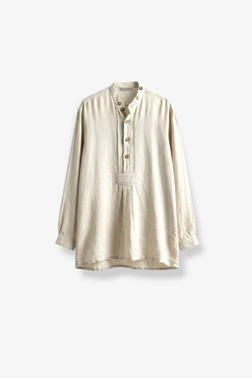 Cream Linen Overshirt